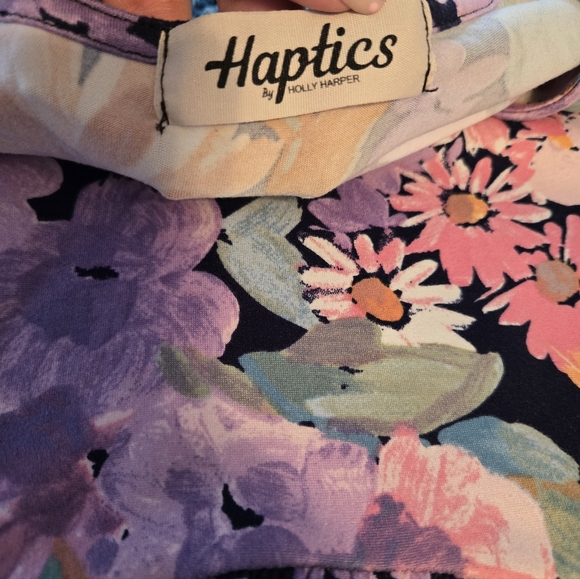 Haptics Floral V-Neck Quarter Sleeve Easter Spring Dress - Picture 9 of 9